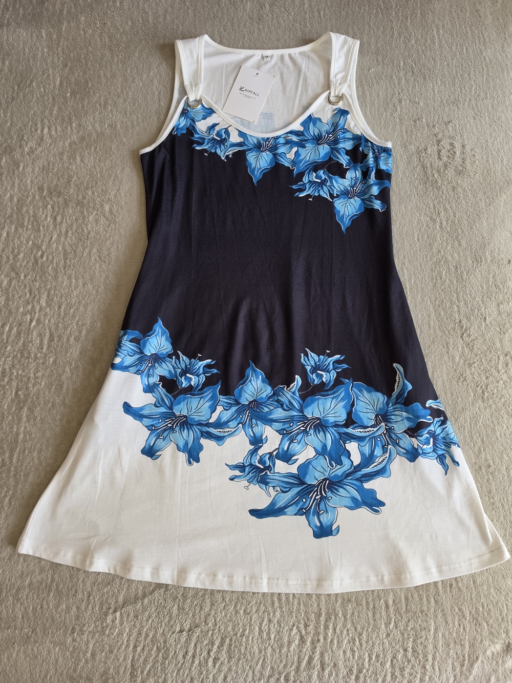 Kipfall Blue Floral Asymmetrical Women’s Dress Size:M